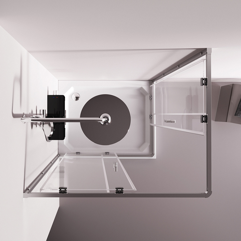 Душевое ограждение без поддона 100x80 AM.PM Above W9XG-403-10080-MT профиль серебристый