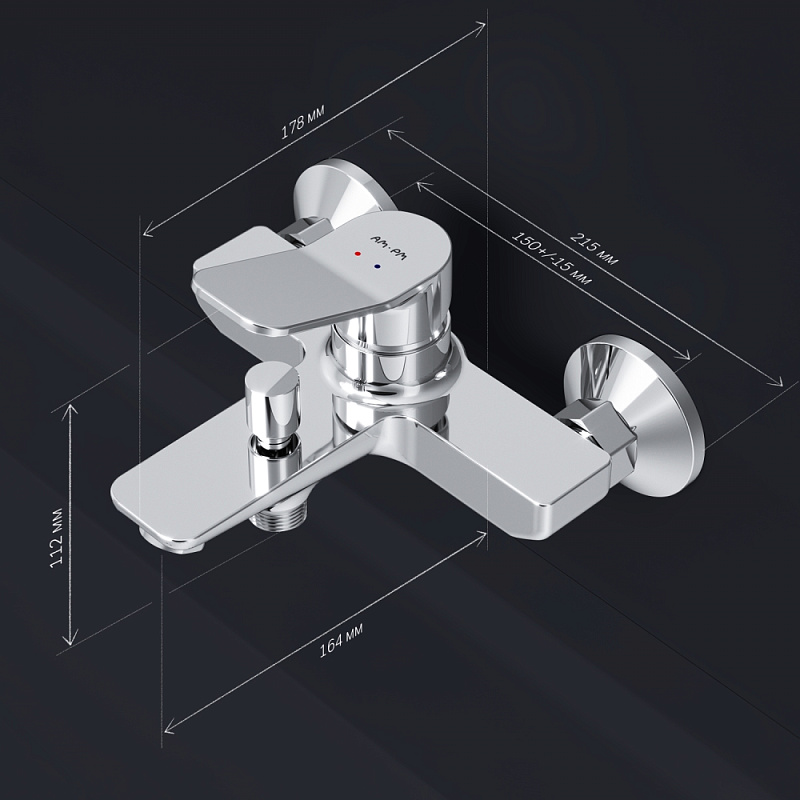 Смеситель для ванны и душа AM.PM X-Joy F85A10000 хром