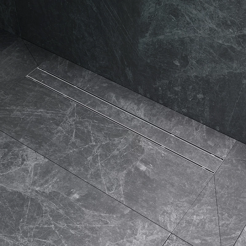 Душевой трап (лоток) 80 AM.PM PrimeFlow W02SC-U11-080-04SB комбинированный затвор со стальной матовой решеткой под плитку