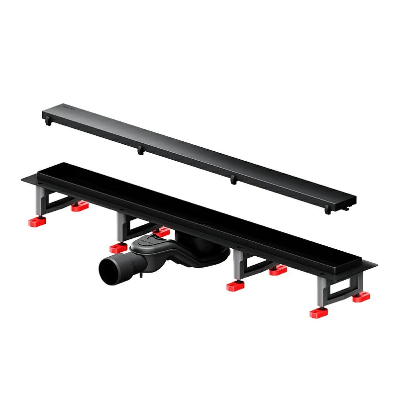 Душевой трап (лоток) 70 AM.PM MasterFlow W01SC-U11-070-04BM комбинированный затвор с черной матовой решеткой под плитку