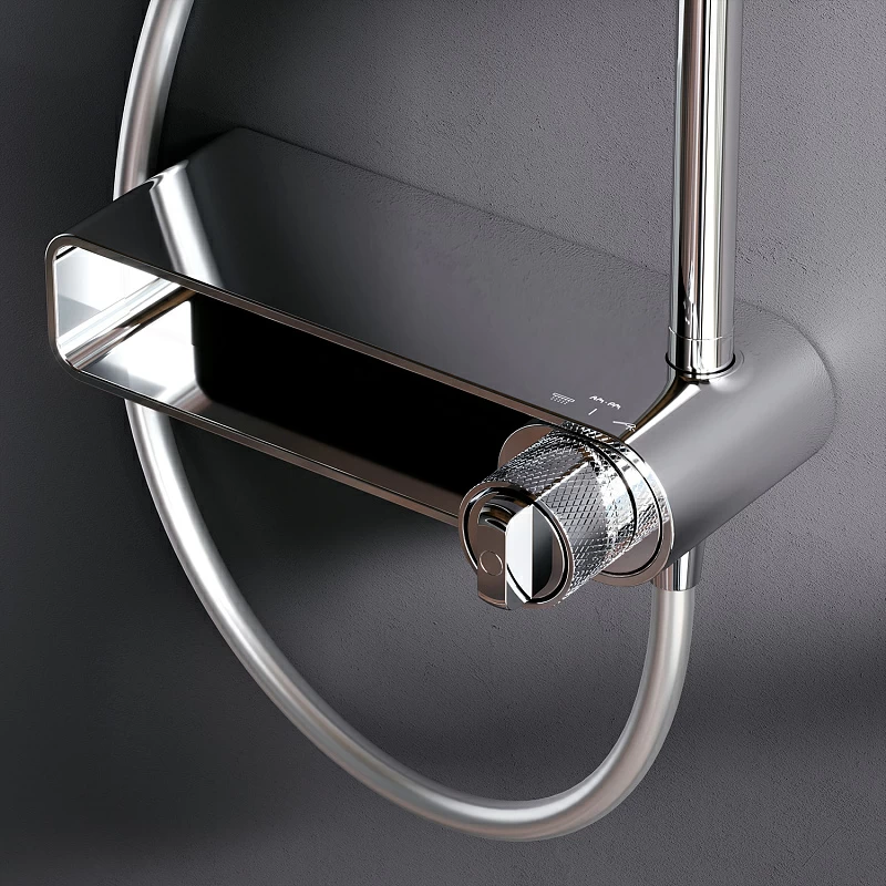 Душевая система AM.PM X-Joy F0785A600 стойка с тропическим душем, смесителем, хром