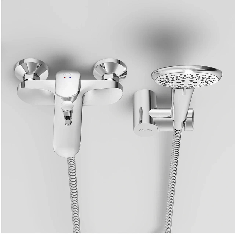 Смеситель для ванны и душа AM.PM Like F8015000 душевая лейка, шланг 1750, хром