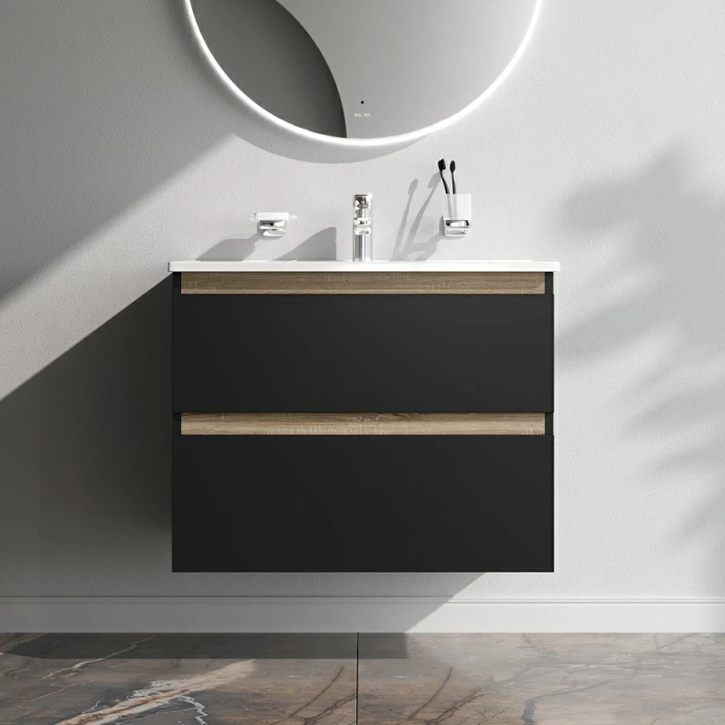 Тумба под раковину 80 AM.PM X-Joy M85AFHX0802BM подвесная черная матовая