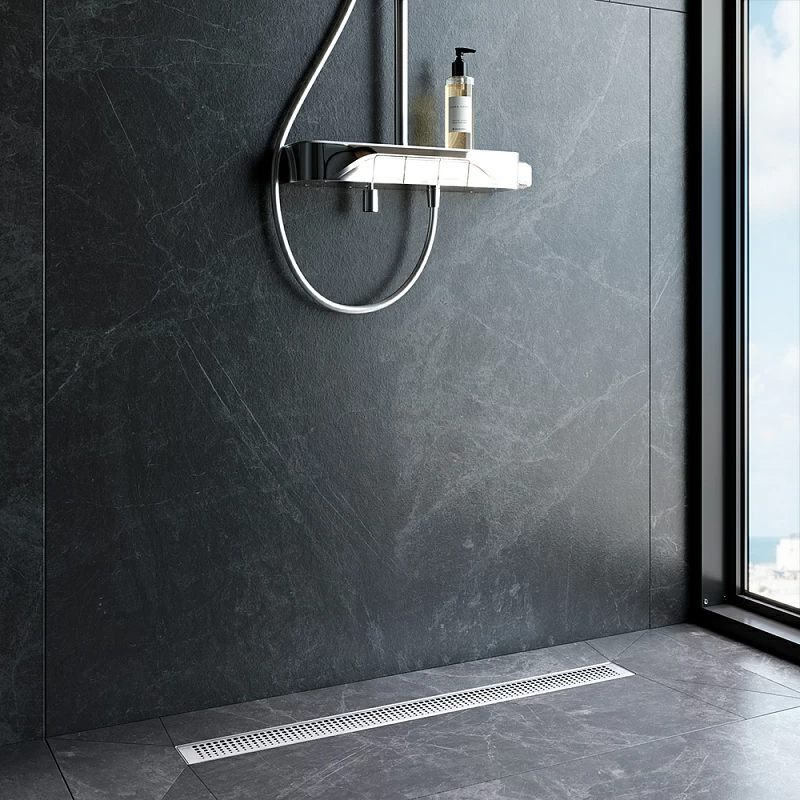 Душевой трап (лоток) 80 AM.PM MasterFlow W01SC-P11-080-01SB комбинированный затвор со стальной матовой решеткой