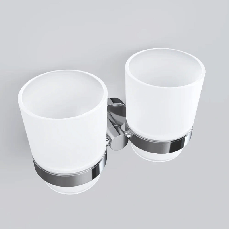 Стакан для зубных щеток настенный двойной AM.PM Sense L A74343400 стеклянный, хром