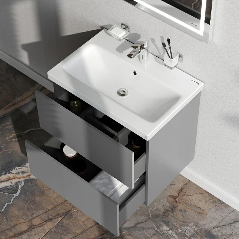 Тумба под раковину 60 AM.PM Gem M90FHX06022GM подвесная графит