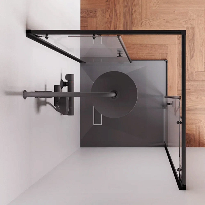 Душевое ограждение без поддона 80x80 AM.PM X-Joy W94G-403-8080-BT1K профиль черный матовый