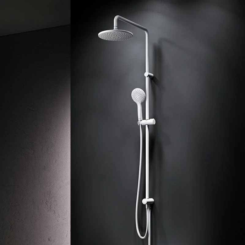 Душевая система AM.PM Gem F0790033 стойка с тропическим душем, белая