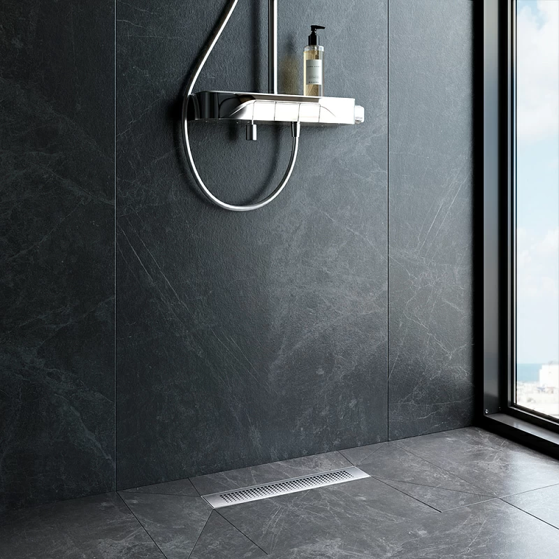 Душевой трап (лоток) 40 AM.PM PrimeFlow W02SC-P11-040-01SB комбинированный затвор со стальной матовой решеткой