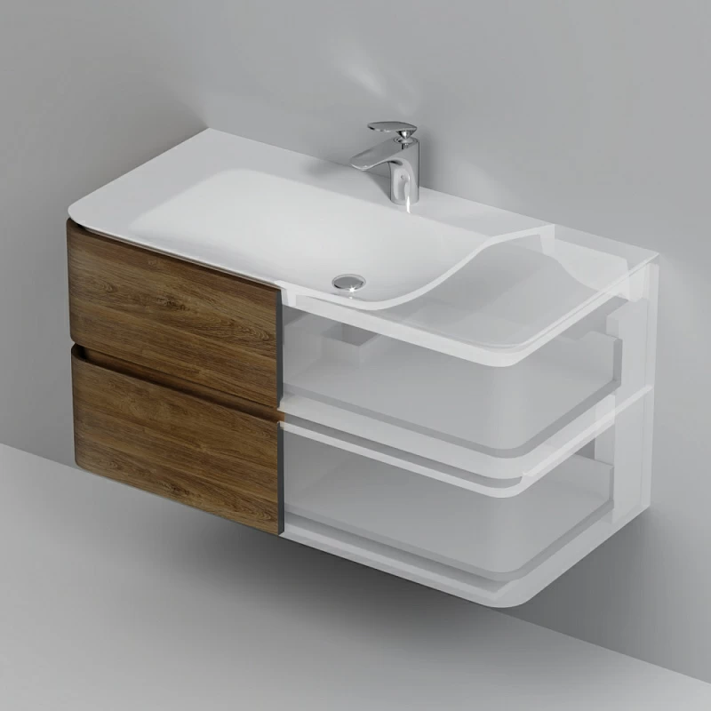 Тумба под раковину 100 AM.PM Sensation M30FHX1002NF подвесная под дерево орех