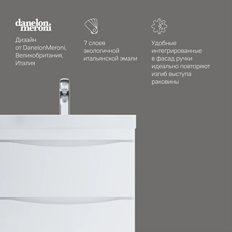 Тумба под раковину 65 AM.PM Like M80FSX0652WG напольная белый глянец