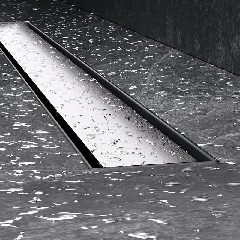 Душевой трап (лоток) 80 AM.PM MasterFlow W01SC-U11-080-04SB комбинированный затвор со стальной матовой решеткой под плитку