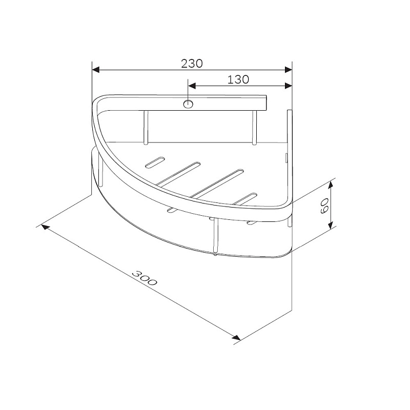 Полка в ванную угловая AM.PM Sense L A7454200 двухъярусная хром