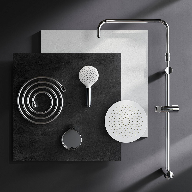 Душевая система AM.PM Like F0780064 стойка с тропическим душем, хром