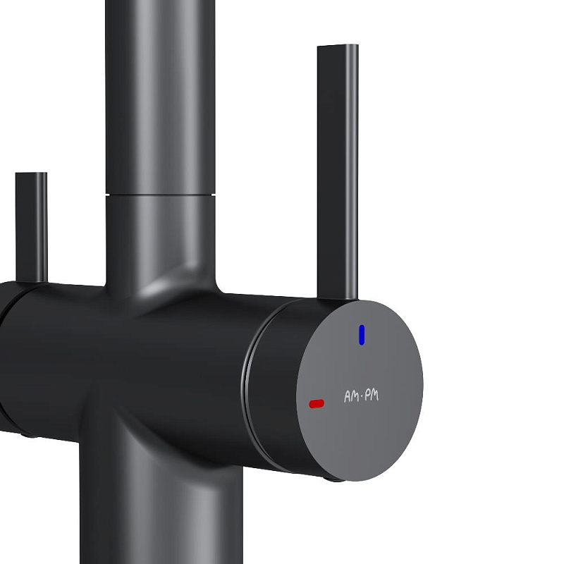 Смеситель для кухни AM.PM Func F8F07722 высокий с C-изливом с каналом для питьевой воды, черный