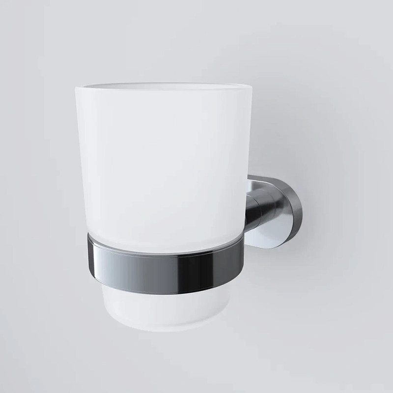 Стакан для зубных щеток настенный AM.PM Sense L A7434300 стеклянный, хром