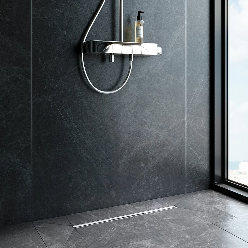 Душевой трап (лоток) 60 AM.PM MasterFlow Slim W01SC-S11-060-05SB комбинированный затвор со стальной матовой решеткой