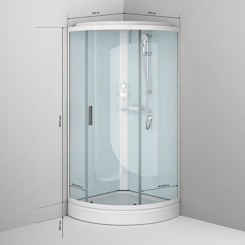 Душевая кабина 90x90 AM.PM X-Joy W88C-401-090WT профиль белый, низкий поддон