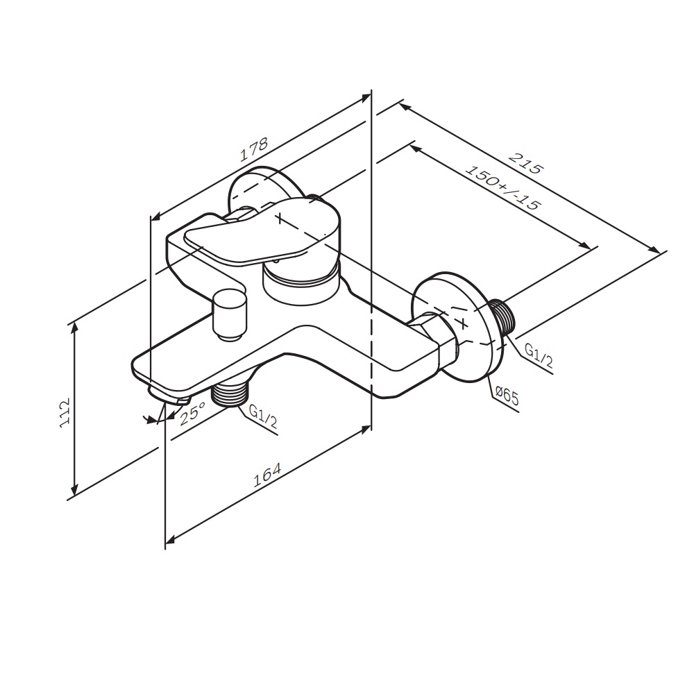 Смеситель для ванны и душа X-Joy F85A10022, Черный