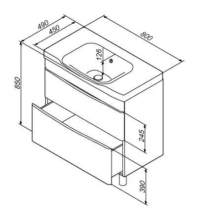 Тумба под раковину 80 AM.PM Like M80FSX0802WG напольная белый глянец