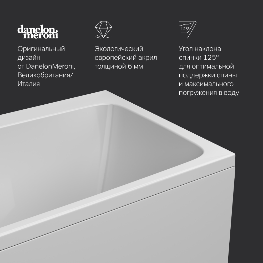 Ванна акриловая 150х70 см Func W84A-150-070W-A, Белый