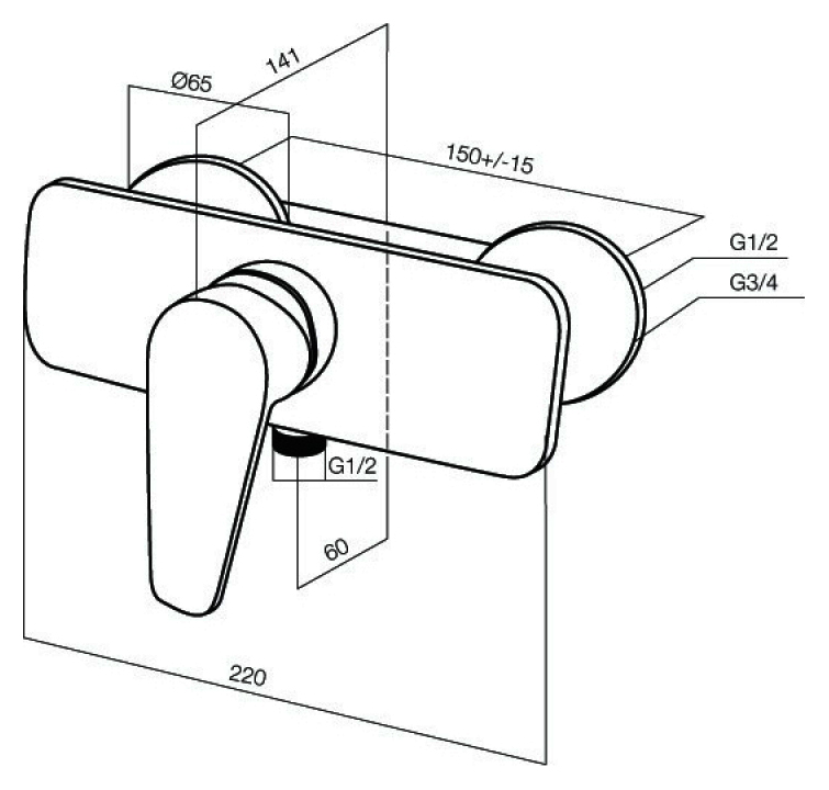 Смеситель для душа AM.PM Excite F5220000