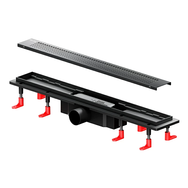 Душевой трап (лоток) 60 AM.PM PrimeFlow W02SC-P11-060-01BM комбинированный затвор с черной матовой решеткой