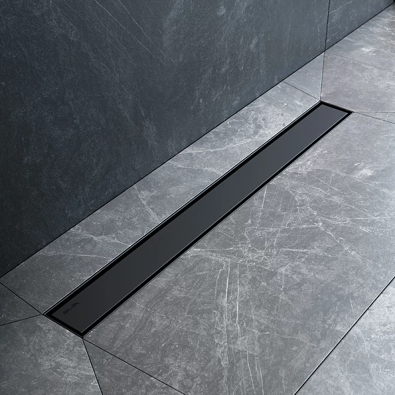 Душевой трап (лоток) 70 AM.PM MasterFlow W01SC-U11-070-04BM комбинированный затвор с черной матовой решеткой под плитку