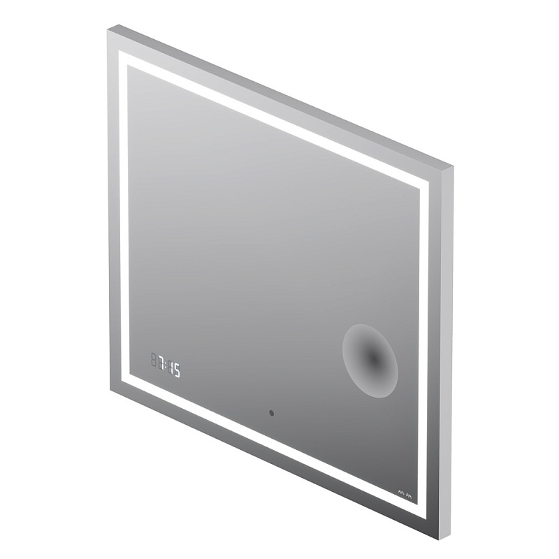 Зеркало с подсветкой в ванную прямоугольное 80 AM.PM Gem M91AMOX0803WG сенсорное с часами и косметическим зеркалом