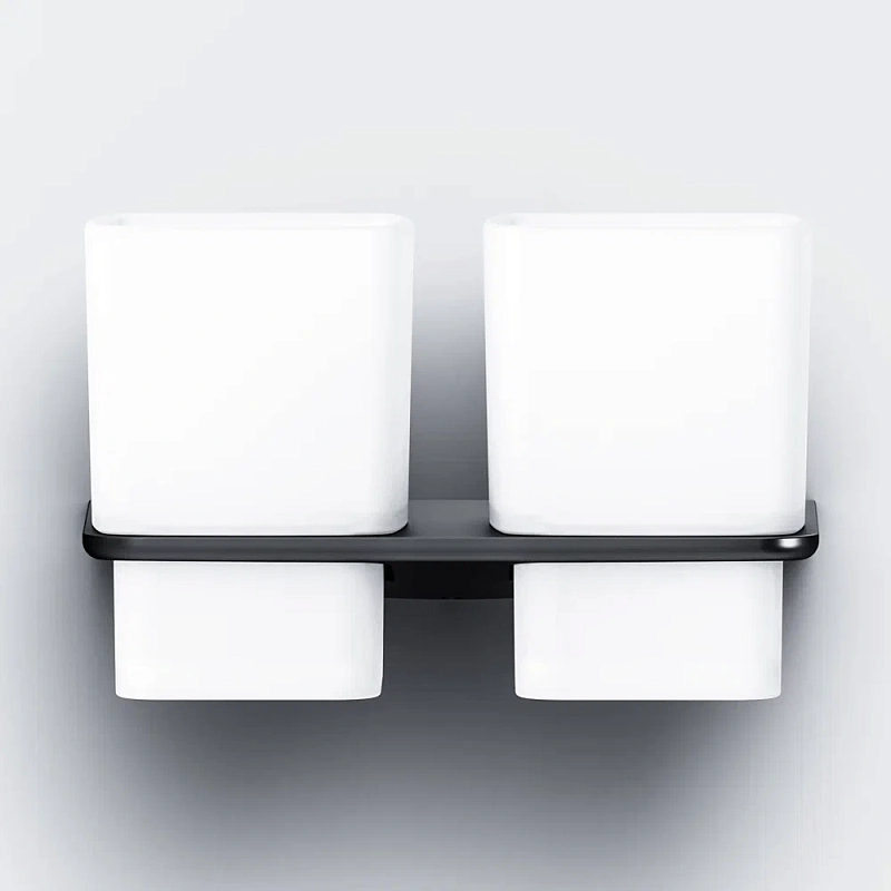 Стакан для зубных щеток настенный двойной AM.PM Inspire 2.0 A50A343422 стеклянный, черный