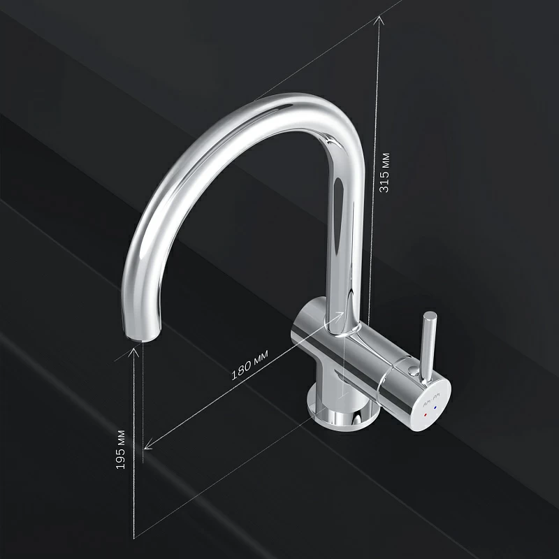 Смеситель для кухни AM.PM Like S F8007900 высокий, сенсорный, хром