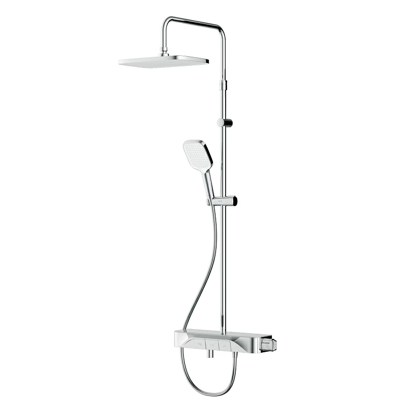 Душевая система AM.PM Func F078F700 стойка с тропическим душем, смесителем, изливом, хром