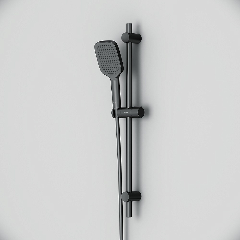 Душевой гарнитур AM.PM Func F018F022 штанга, шланг, лейка 3 режима, черный