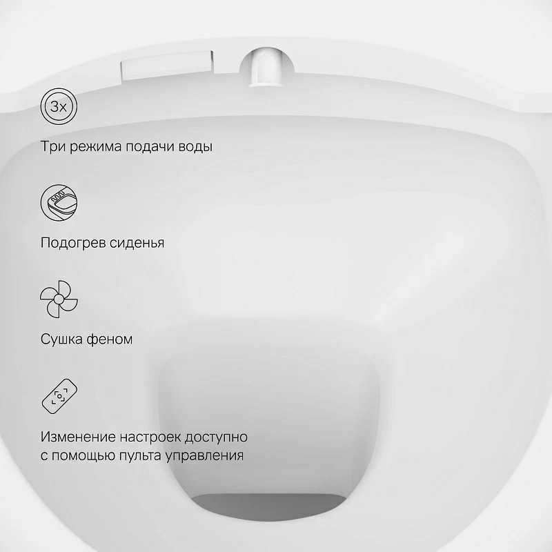 Унитаз-биде подвесной AM.PM Func C8F1702SC безободковый с электронным управлением, белый