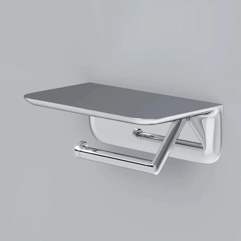 Держатель для туалетной бумаги настенный AM.PM Sensation A30341500 с полочкой, хром