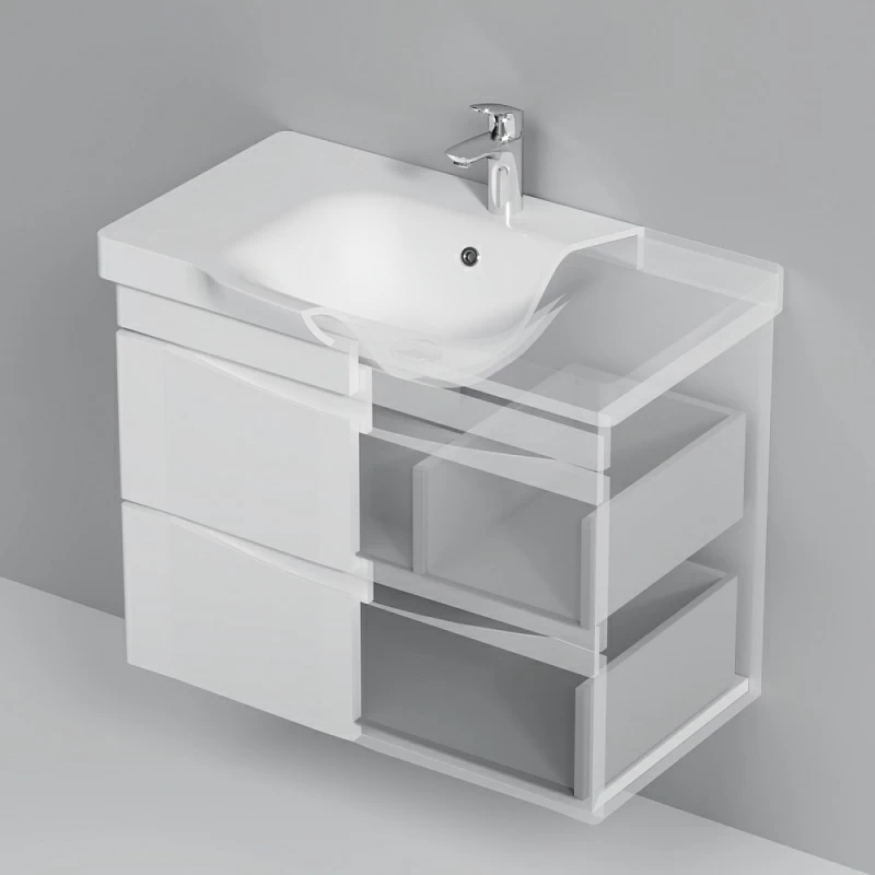 Тумба под раковину 80 AM.PM Like M80FHX0802WG подвесная белый глянец