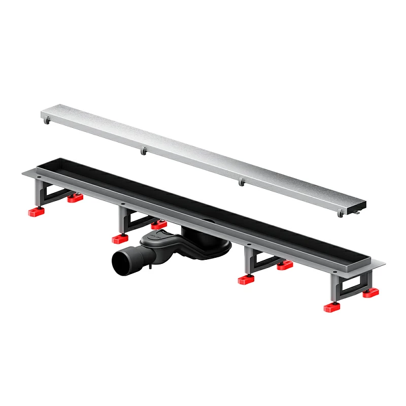 Душевой трап (лоток) 80 AM.PM MasterFlow W01SC-U11-080-04SB комбинированный затвор со стальной матовой решеткой под плитку