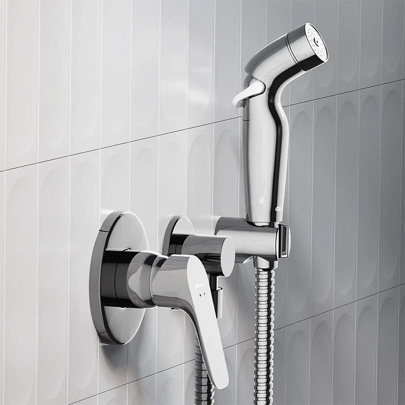 Гигиенический душ со смесителем Damixa Jupiter 777510001 хром встраиваемый, шланг 1200, держатель