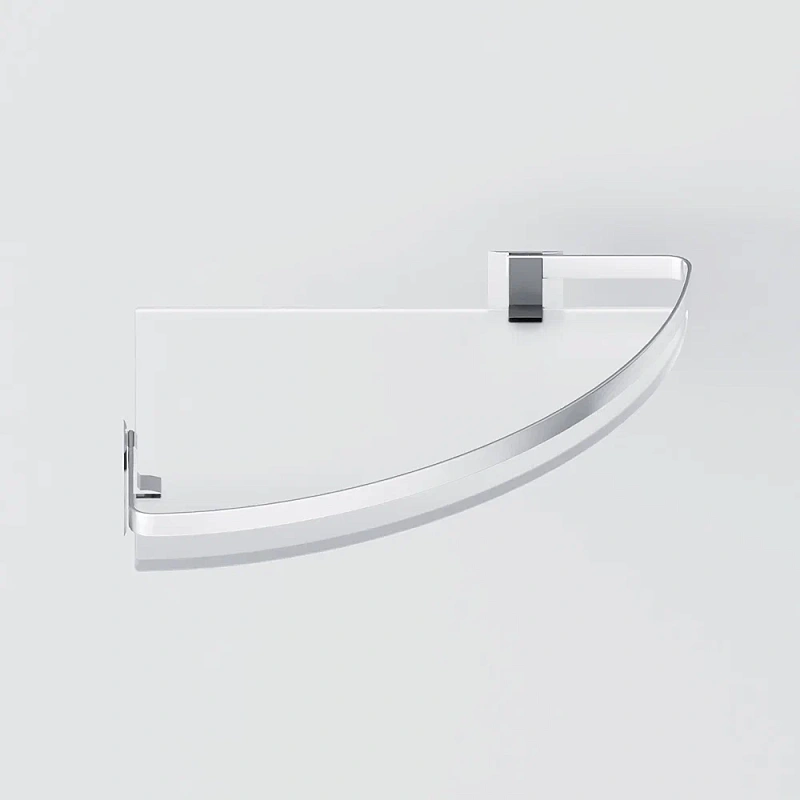 Полка в ванную угловая AM.PM Sense L A7456100 серебристый металл, стекло