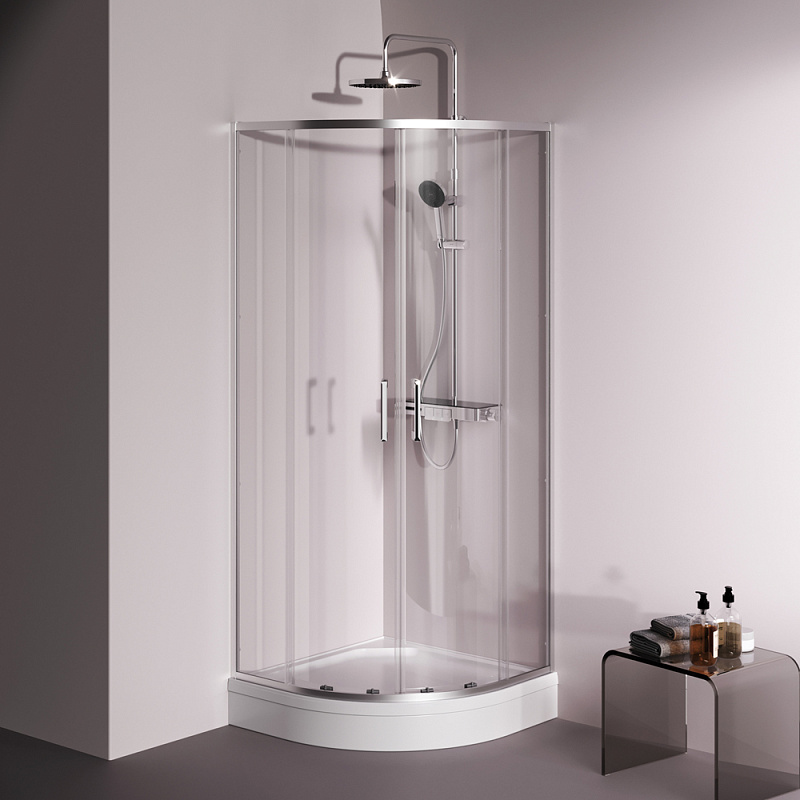 Душевое ограждение без поддона 80x80 AM.PM Above W9XG-401-8080-MT профиль серебристый