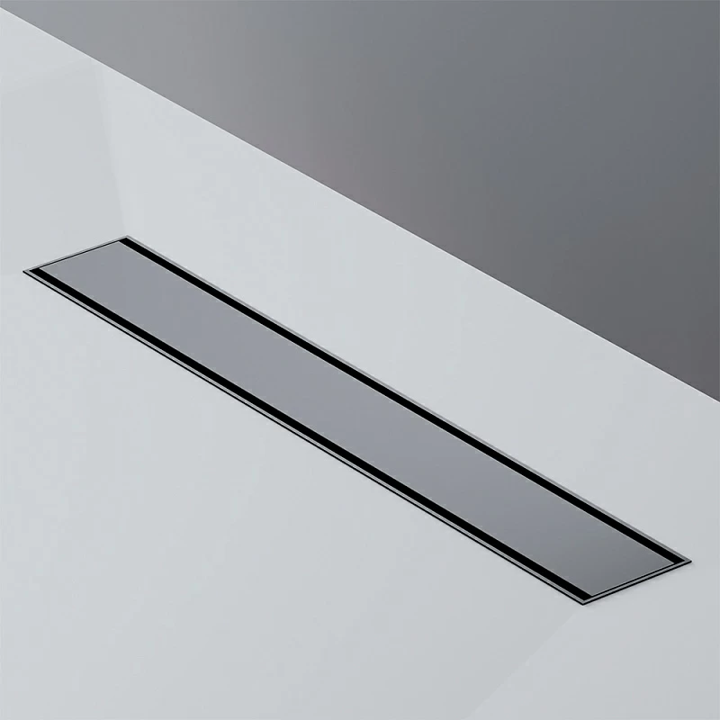 Душевой трап (лоток) 50 AM.PM PrimeFlow W02SC-U11-050-04BM комбинированный затвор с черной матовой решеткой под плитку