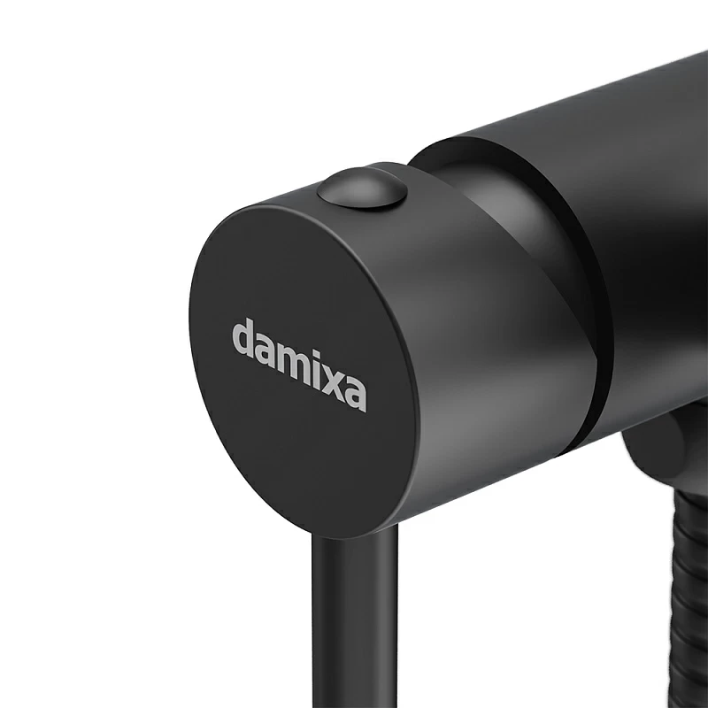 Гигиенический душ со смесителем Damixa Option 217000000 черный встраиваемый, шланг 1500, держатель