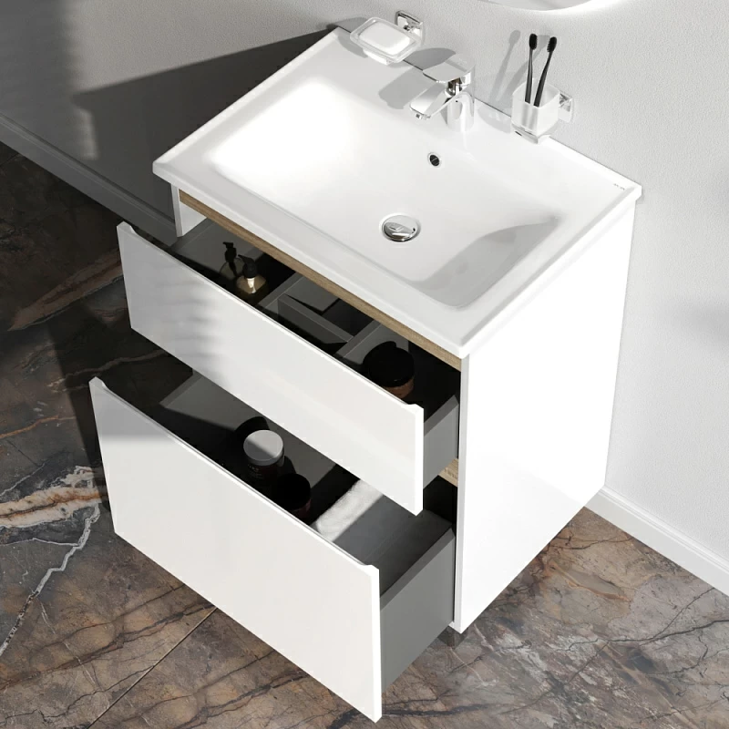 Тумба под раковину 65 AM.PM X-Joy M85AFSX0652WG напольная белый глянец