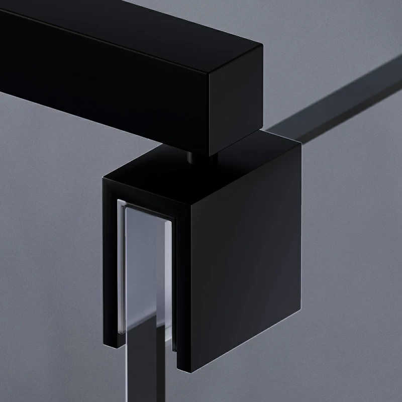 Душевая перегородка 110x200 AM.PM Func W84WI-110-F1-BTE прозрачное стекло, профиль черный матовый