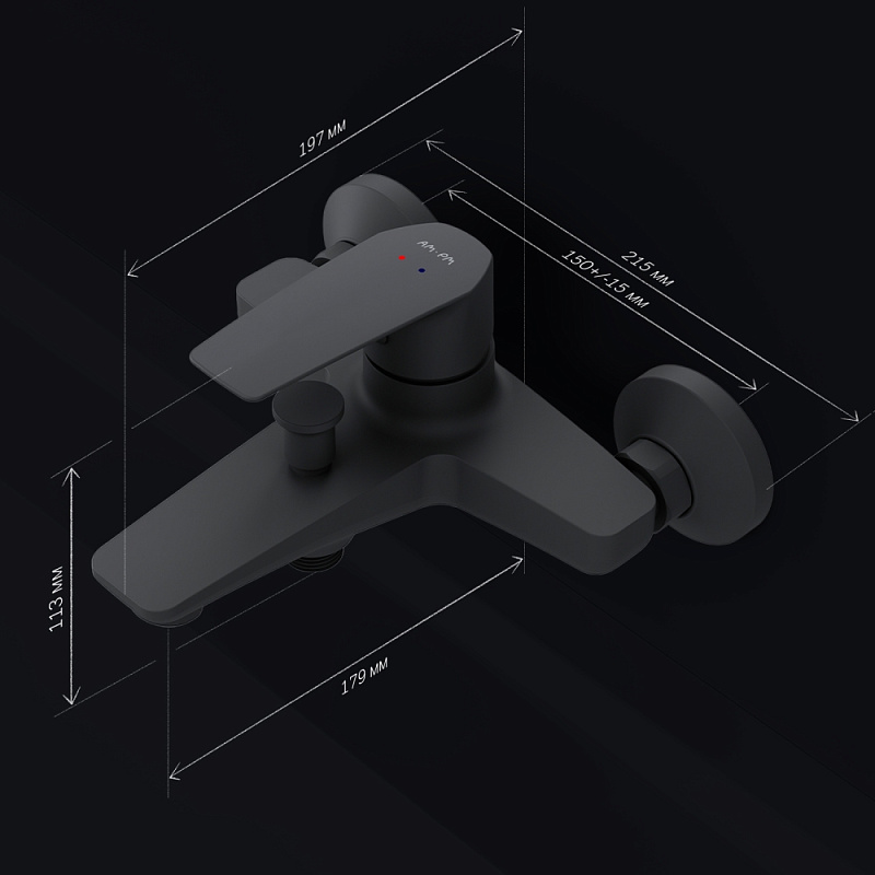 Смеситель для ванны и душа AM.PM Gem F90A10022 черный