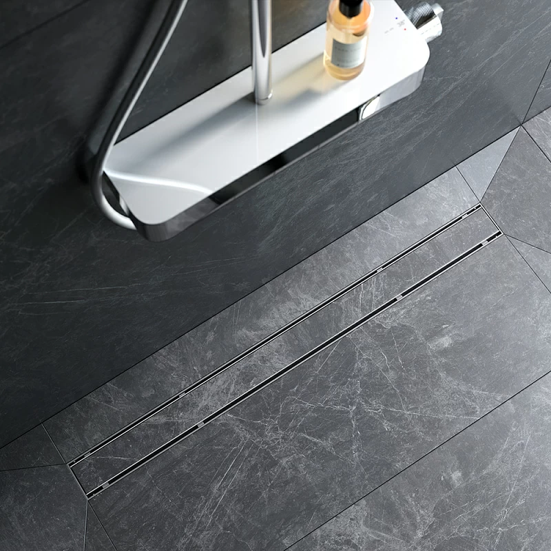 Душевой трап (лоток) 90 AM.PM PrimeFlow W02SC-U11-090-04SB комбинированный затвор со стальной матовой решеткой под плитку