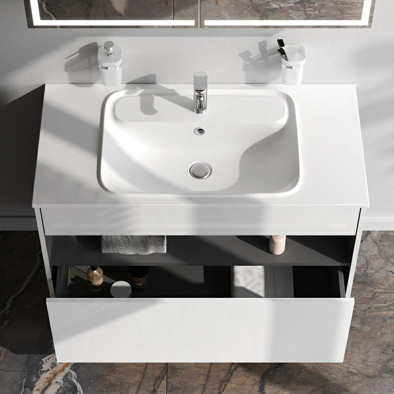 Тумба под раковину 100 AM.PM Func M8FFUX1001WG белый глянец