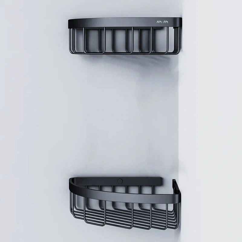 Полка в ванную угловая AM.PM Sense L A7452222 двухъярусная черная