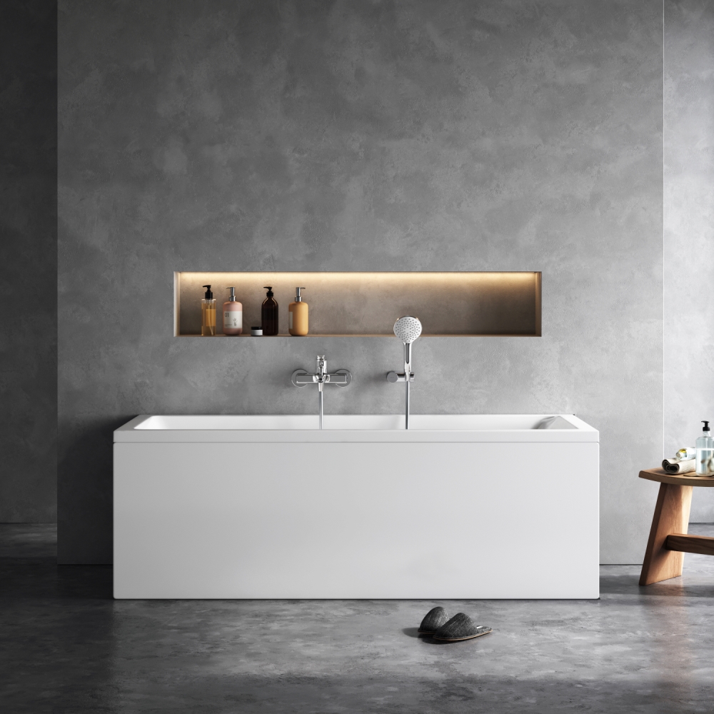 Ванна акриловая 170x70 см Gem W93A-170-070W-A, Белый