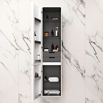 Шкаф-пенал для ванной 40 AM.PM Sensation M30CHL0406WG навесной левый белый глянец